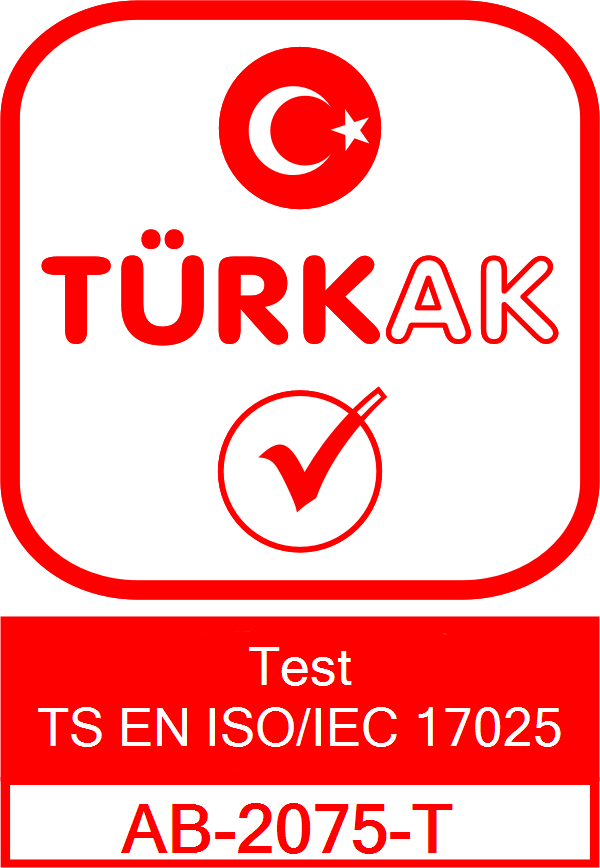 TÜRKAK Accreditation Mark - Test - TS EN ISO/IEC 17025 - AB-2075-T